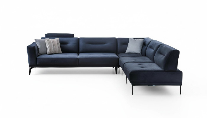 L-Form Luxus Wohnzimmer 4-Sitzer Stoffsofa Ecksofa Modern Design