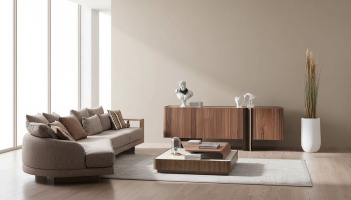 Wohnzimmer Robuste Garnitur Designer 4-Sitzer Sideboard Couchtisch 3tlg