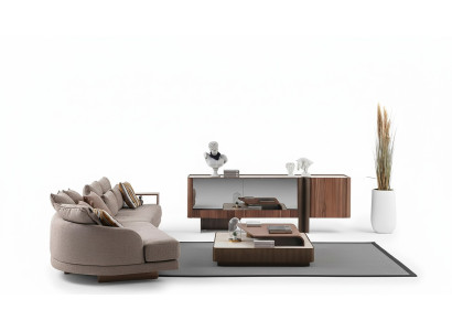 Wohnzimmer Robuste Garnitur Designer 4-Sitzer Sideboard Couchtisch 3tlg