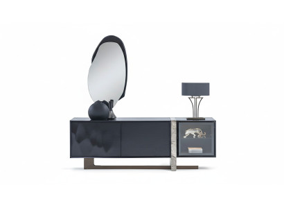 Sideboard Buffet Spiegel Esszimmer Wohnzimmer Modern Design 2tlg. Set