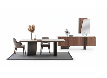 Esszimmer 7tlg Modern Set Esstisch Sideboard Buffet Spiegel Stühle