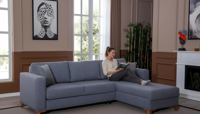 Stilvolles Graues Polstersofa Designer Ecksofa Wohnzimmer Sitzcouch Neu