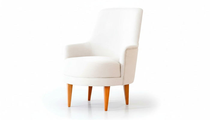 Weißer Textil Sessel Stilvoller Wohnzimmer Einsitzer Designer Lehnsessel