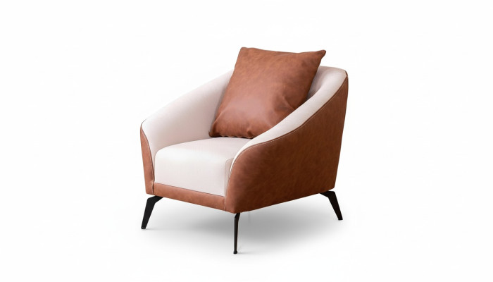 Luxuriöser Leder Sessel Moderner 1-Sitzer Lehnsessel Wohnzimmer Möbel