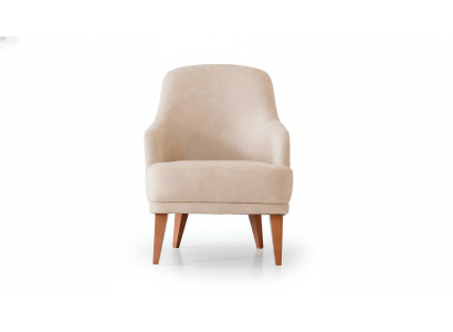 Beiger Ledersessel Wohnzimmer Lehnsessel Designer 1-Sitzer Möbel Neu