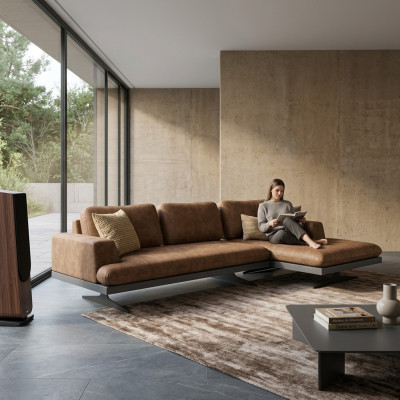 Ecksofa L-Form Relax Wohnzimmer Braun Leder Sofa Polstermöbel Eck Garnitur
