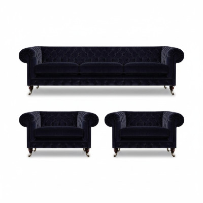 Luxus Sofagarnitur Wohnzimmer 3tlg Set Einrichtung Polstermöbel Chesterfield