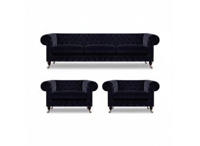 Luxus Sofagarnitur Wohnzimmer 3tlg Set Einrichtung Polstermöbel Chesterfield