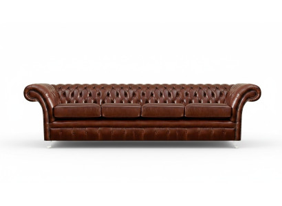 Braun Sofa Viersitzer Chesterfield Couch Wohnzimmer Polstermöbel Neu