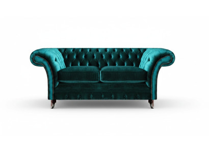 Chesterfield Design Grün Sofa Zweisitzer Sofa Einrichtung Polstermöbel