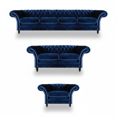 Chesterfield Sofas Neu Garnitur 3tlg Wohnzimmer Einrichtung Sofagarnitur