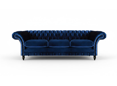 Chesterfield Luxus Sofa Dreisitzer Wohnzimmer Polster Stoff Textil Design Neu