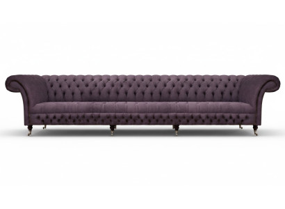 Luxus Polstermöbel Chesterfield Viersitzer Sofa Couch Stoff Wohnzimmer