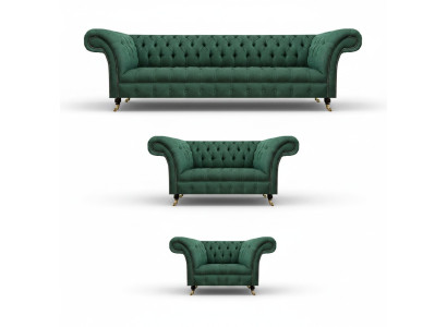 Luxus Sofas Grün Komplett Sofagarnitur Polstermöbel Wohnzimmer Couch Stoff