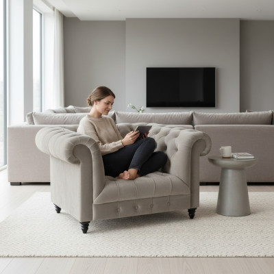Chesterfield Sessel Wohnzimmer Polstermöbel Sitz Polstersessel Neu Einrichtung