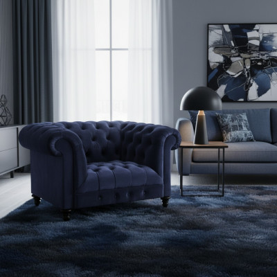 Neu Sessel Polstermöbel Sitz Polster Textil Wohnzimmer Einrichtung Chesterfield