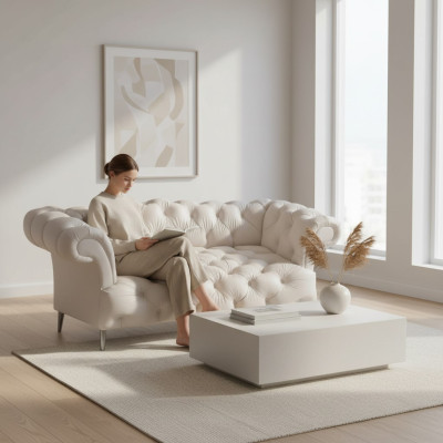 Wohnzimmer Sofa Zweisitzer Couch Polster Leder Modern Polstermöbel Chesterfield