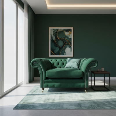 Sessel Chesterfield Couch Wohnzimmer Möbel Textil Stoff Einrichtung Polstermöbel