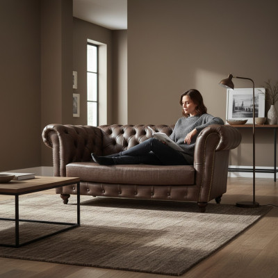 Sofa Zweisitzer Couch Wohnzimmer Polstermöbel Design Einrichtung Chesterfield