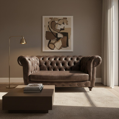 Sofa Zweisitzer Couch Wohnzimmer Polstermöbel Design Einrichtung Chesterfield