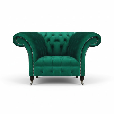 Luxus Einrichtung Sessel Chesterfield Wohnzimmer Textil Möbel Polstermöbel
