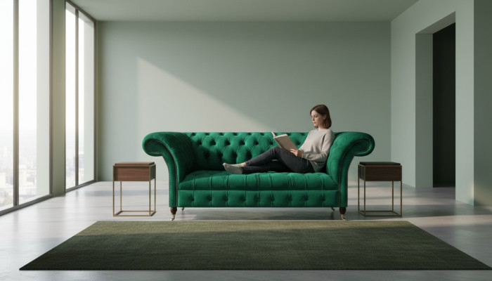 Wohnzimmer Luxus Sofa Dreisitze Couch Chesterfield Polstermöbel Einrichtung
