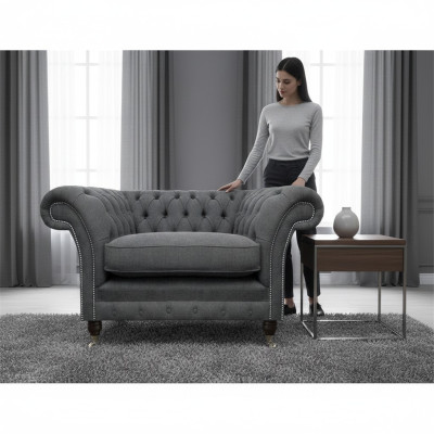Chesterfield Sessel Polstermöbel Luxus Textil Möbel Wohnzimmer Chesterfield