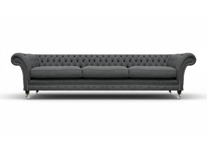 Sofa Dreisitze Couch Polstermöbel Wohnzimmer Textil Möbel Chesterfield