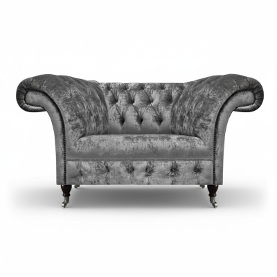 Neu Grau Sessel Luxus Textil Polstermöbel Modern Chesterfield Sitz Wohnzimmer