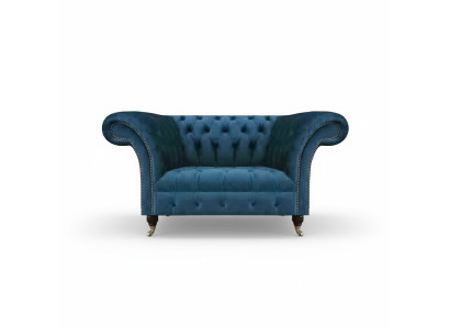 Modern Luxus Sofa Couch Zweisitzer Blau Chesterfield Textil Sofas Sitzmöbel