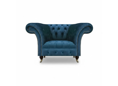 Sitzmöbel Neu Sessel Blau Textil Chesterfield Polster Möbel Chesterfield