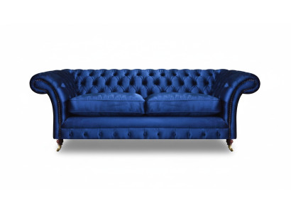 Sofa Zweisitzer Blau Couch Möbel Luxus Einrichtung Sitzmöbel Chesterfield
