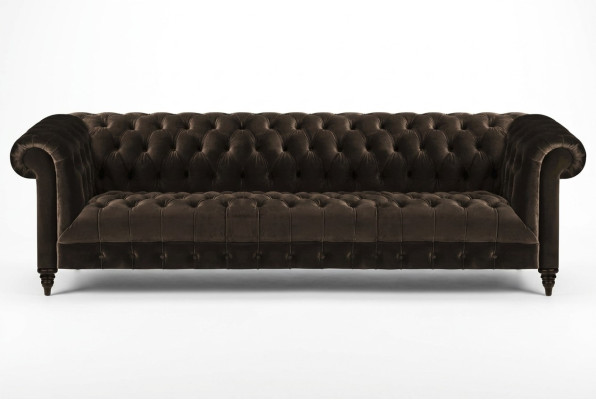 Chesterfield Wohnzimmer Couch Brauner Viersitzer Luxuriöse Sitzmöbel