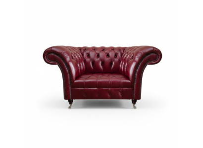 Chesterfield Roter Wohnzimmer Sessel Designer Leder Einsitzer 1-Sitzer