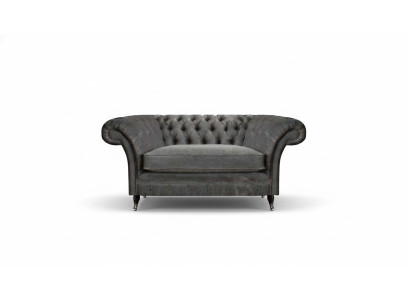 Luxuriöser Grauer Chesterfield Sessel Polstersessel Designer Sitzmöbel