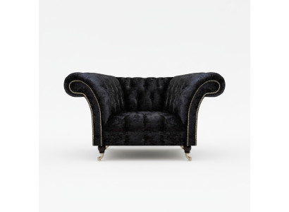 Chesterfield Polstersessel Schwarzer Einsitzer Luxuriöser Lehnsessel