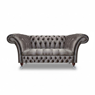 Zweisitzer Sofa Couch Textil Grau Moderne Sofas Luxuriöse Polstermöbel