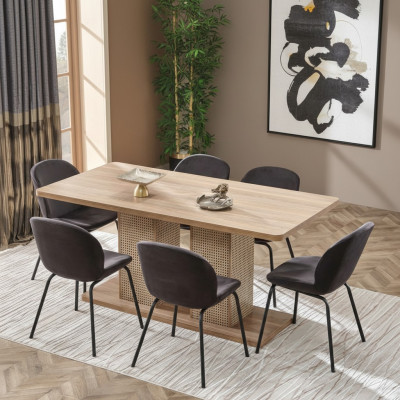 Esszimmer 6x Stühle Esstisch Komplett 7tlg Modern Luxus Design Möbel