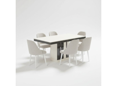 Esszimmer Esstisch mit 6x Stühle Holzmöbel Modern Tisch Luxus Möbel