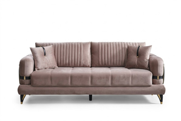 Beige Textil Sofa 3 Sitzer Moderne Wohnzimmer Luxus Polstermöbel