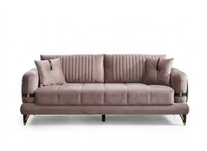 Beige Textil Sofa 3 Sitzer Moderne Wohnzimmer Luxus Polstermöbel