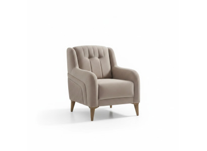 Beige Sessel Moderne Polstermöbel Wohnzimmer Design Möbel Textil Sitz