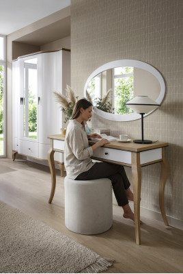 Schlafzimmer Set Kleiderschrank + Schminktisch Spiegel Schrank Konsolen 3tlg.
