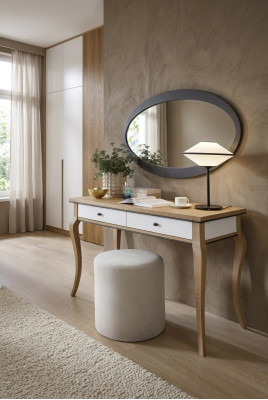 Schlafzimmer Set Kleiderschrank + Schminktisch Spiegel Schrank Konsolen 3tlg.