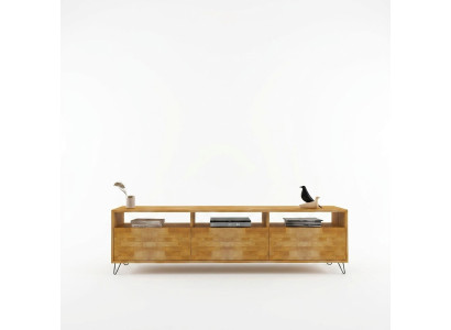 Braunes Wohnzimmer Sideboard Robuster TV Ständer Moderne Holz Möbel