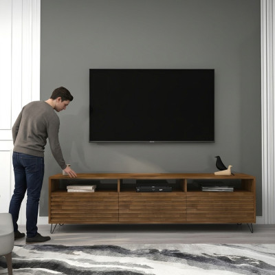 Robustes Sideboard Wohnzimmer 3-Schubladen Lowboard Designer TV-Ständer