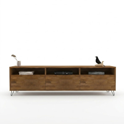 Robustes Sideboard Wohnzimmer 3-Schubladen Lowboard Designer TV-Ständer