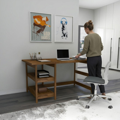 Brauner Jugendzimmer Schreibtisch Robuste Holztische Stilvolle Tische