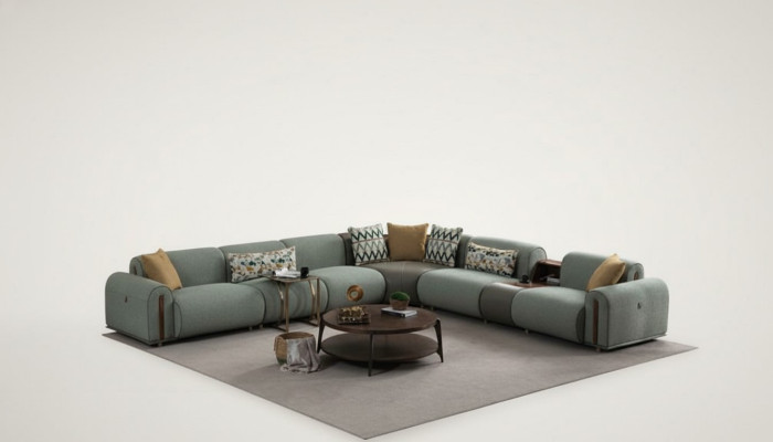 Stilvolles Ecksofa Designer Wohnzimmer Couch L-Form Edle Polstercouch
