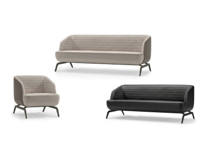 Schwarz-Weiße Couchgarnitur Luxuruiöse 2x Dreisitzer Ledersessel 3tlg
